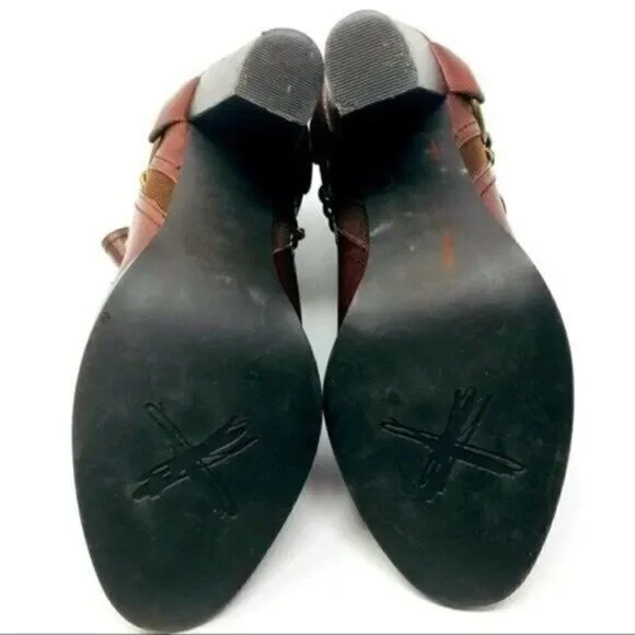 Rare Donald J Pliner heeled boots SAMPLE US 5.5 chestnut BoxS - Picture 5 of 6